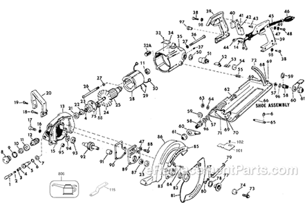 Page A Diagram and Parts List for 3052 Type 4 Black and Decker Circular Saw
